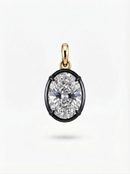 Diamond Bezel Pendant in 18K Gold & Platinum
