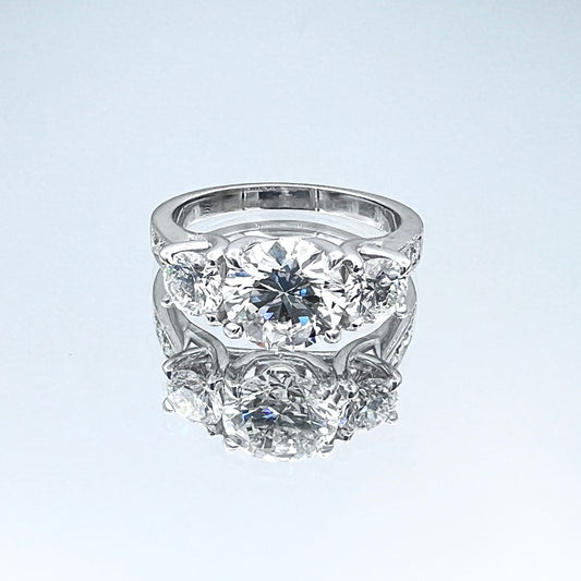 Three Stone Diamond Ring in 14K White Gold - L and L Jewelry