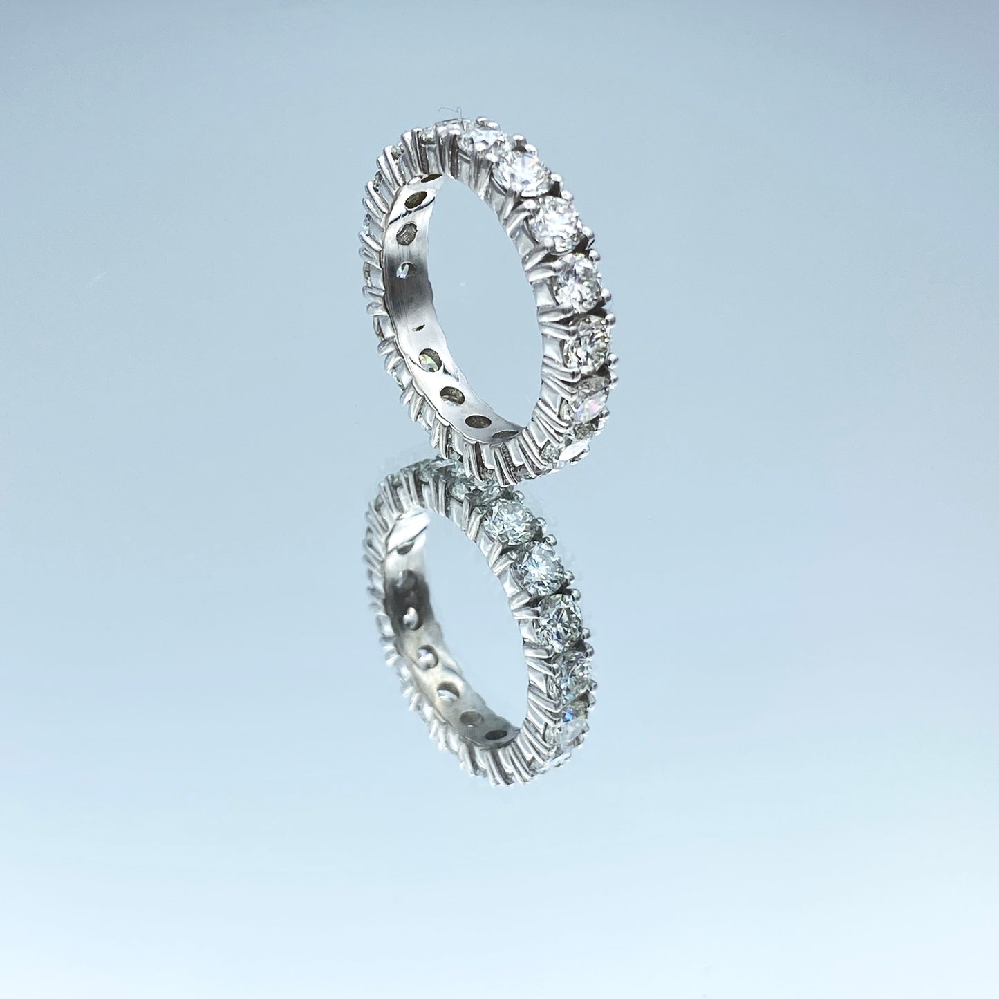 Round-Cut Diamond Eternity Ring in 14K White Gold - L and L Jewelry