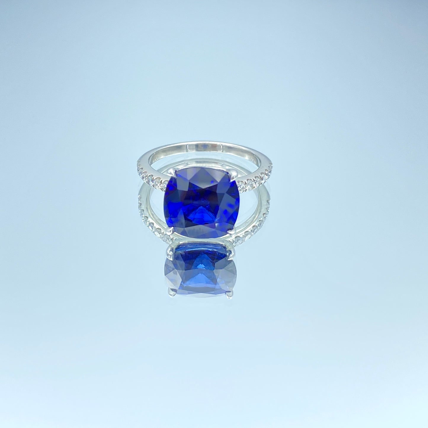 Blue Sapphire Ring in 14K White Gold - L and L Jewelry