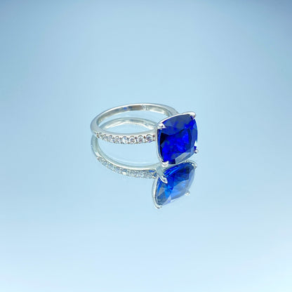 Blue Sapphire Ring in 14K White Gold - L and L Jewelry