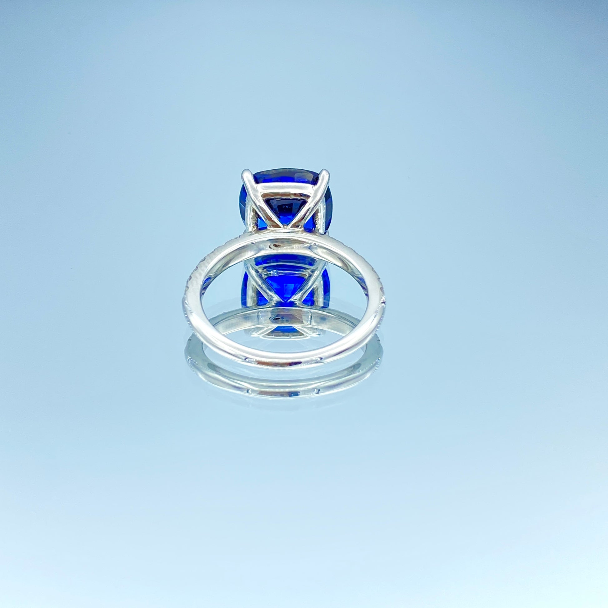 Blue Sapphire Ring in 14K White Gold - L and L Jewelry