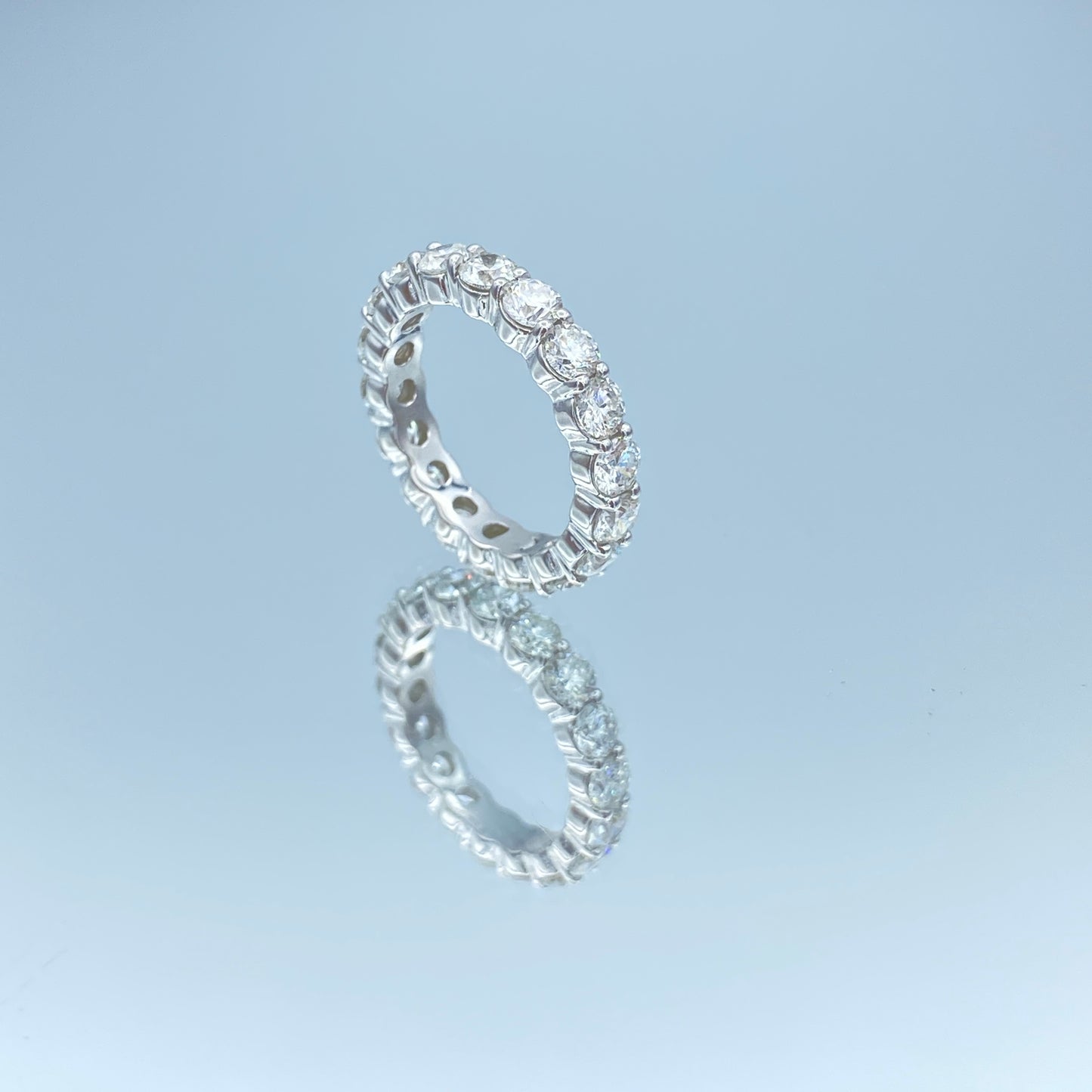 Round Brilliant-Cut Diamond Eternity Ring in 14K White Gold - L and L Jewelry