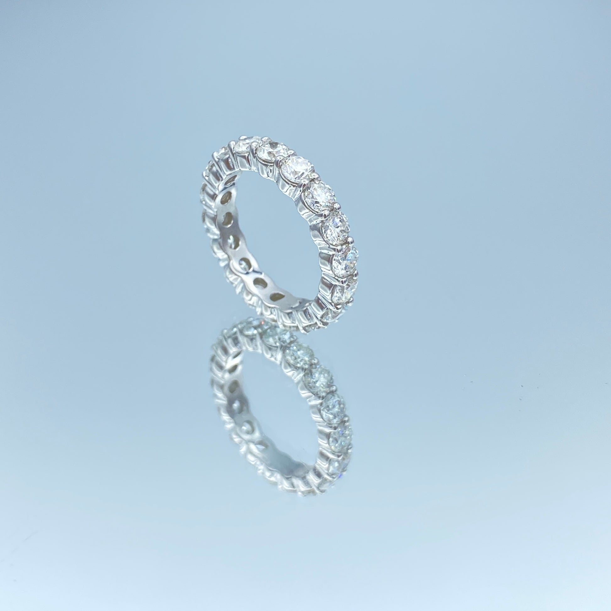 Round Brilliant-Cut Diamond Eternity Ring in 14K White Gold - L and L Jewelry