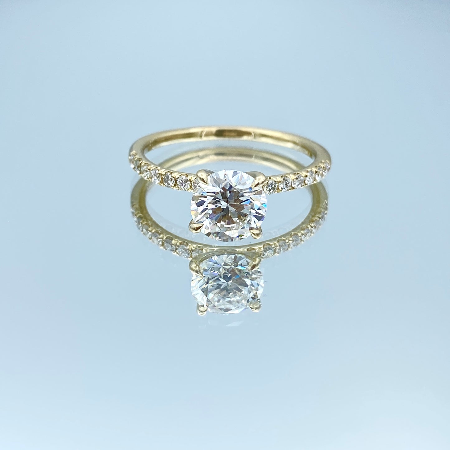 Round Brilliant-Cut Diamond Engagement Ring in 14K Yellow Gold - L and L Jewelry