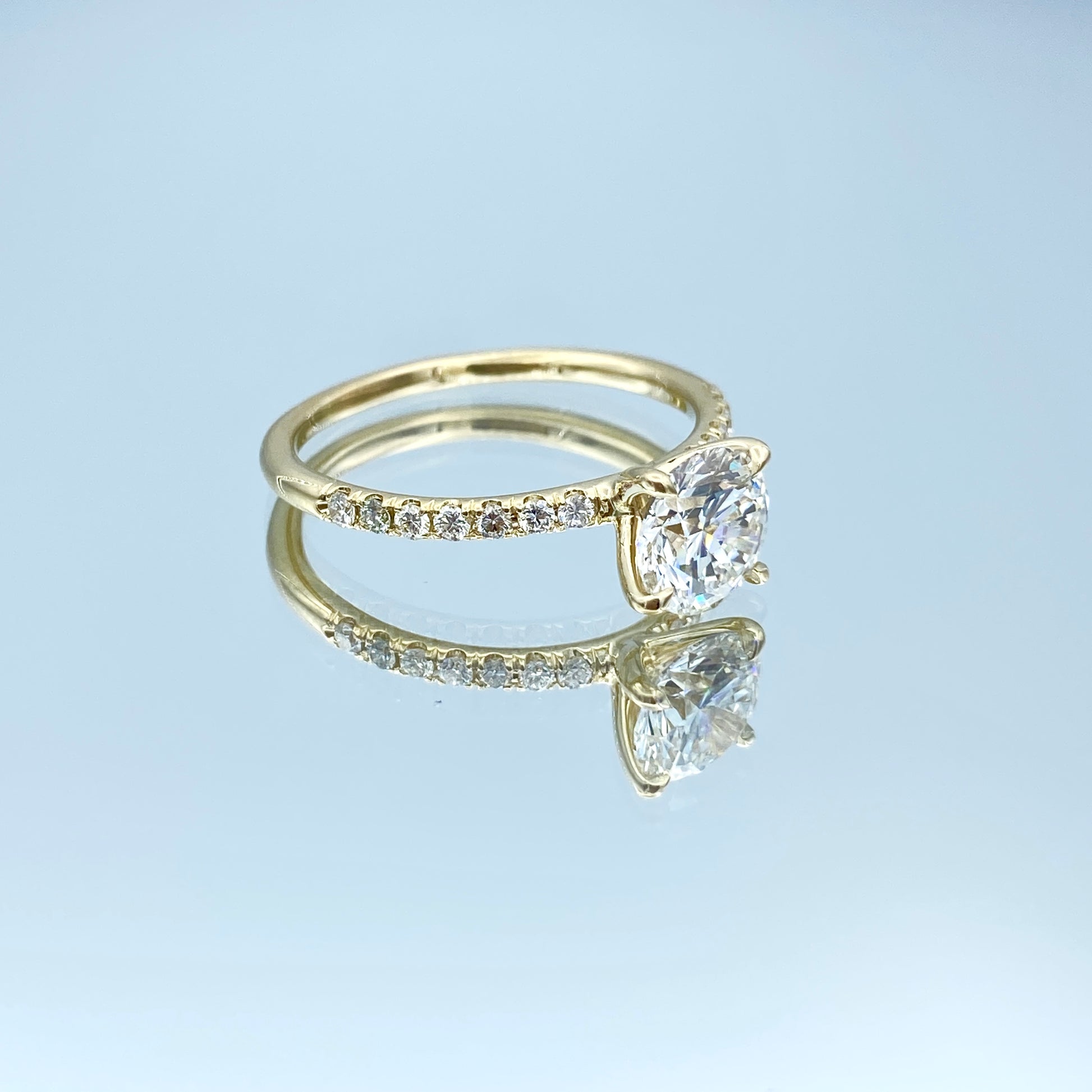 Round Brilliant-Cut Diamond Engagement Ring in 14K Yellow Gold - L and L Jewelry