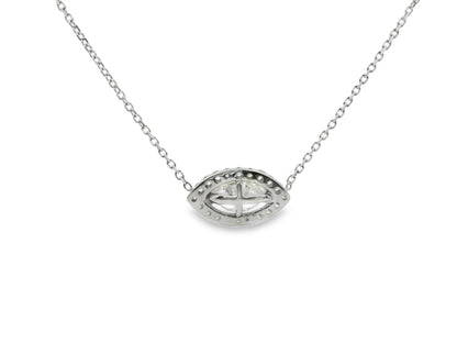 Evil Eye Diamond Pendant Necklace in 14K White Gold