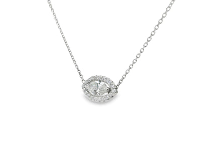 Evil Eye Diamond Pendant Necklace in 14K White Gold
