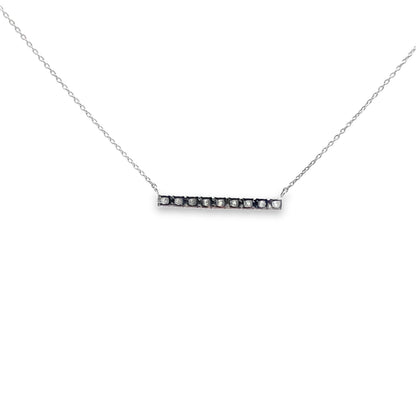Diamond Bar Line Necklace in 14K White Gold