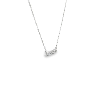 Diamond Bar Line Necklace in 14K White Gold
