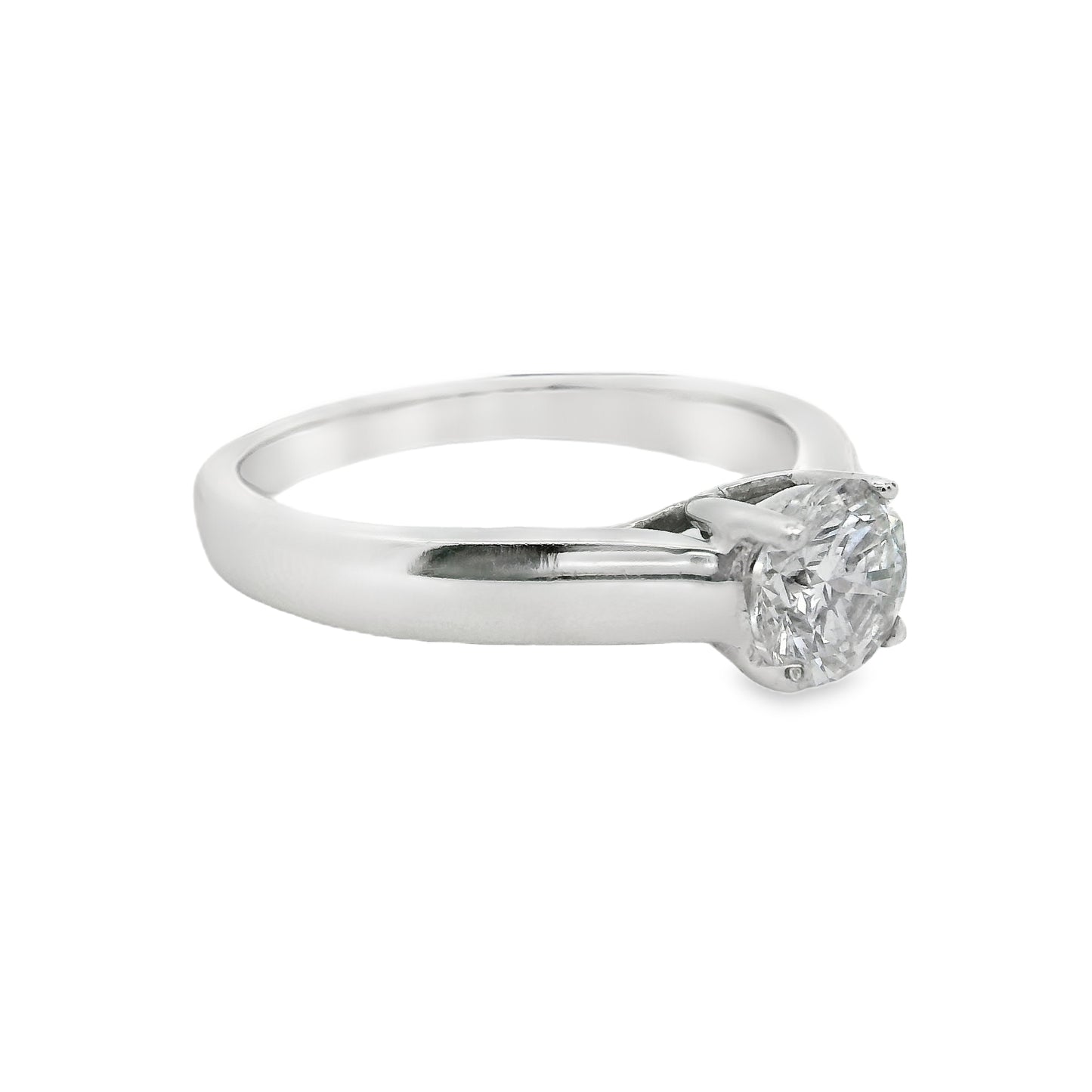 Round-Cut Diamond Engagement Ring in Platinum