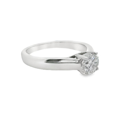 Round-Cut Diamond Engagement Ring in Platinum