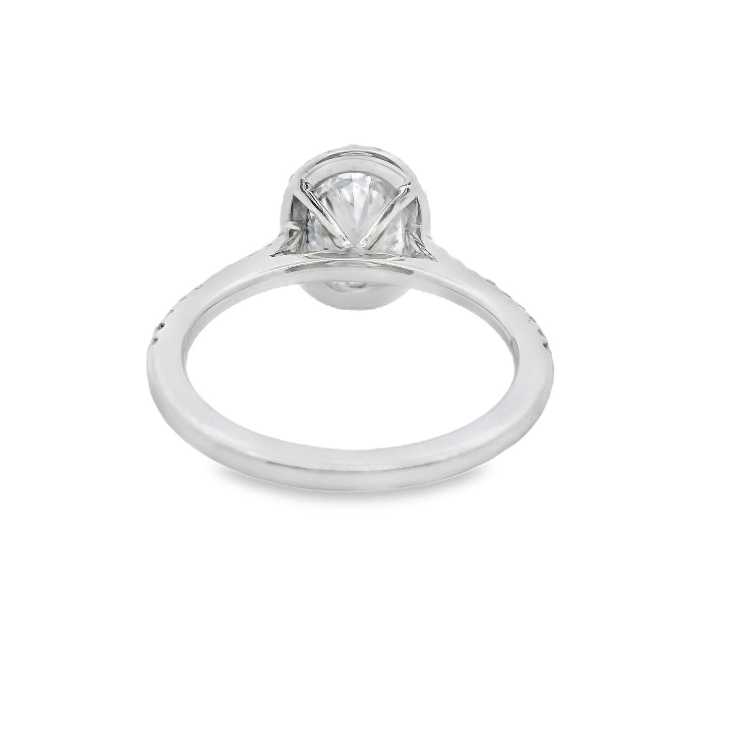 Oval-Cut Diamond Halo Engagement Ring in 14K Yellow Gold.
