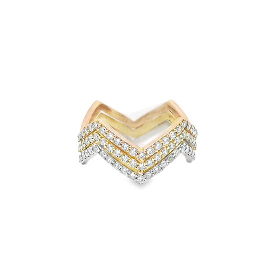 Zig Zag Stackable Diamond Rings in 14K Gold