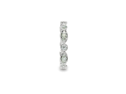Marquise and Round Cut Vintage Diamond Eternity Band in 14K White Gold