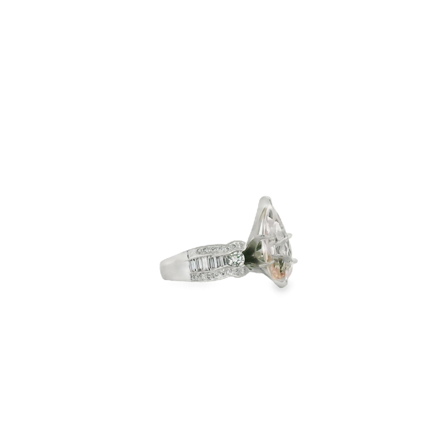 Morganite & Accent Diamond Ring in Platinum