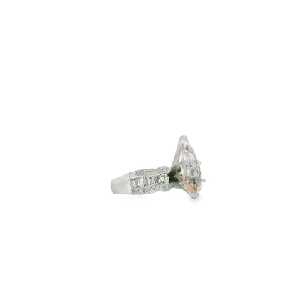 Morganite & Accent Diamond Ring in Platinum