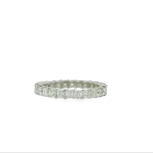 Platinum Ascher Cut Diamond Eternity Band