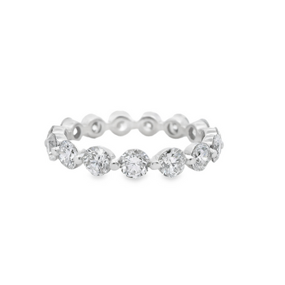 LKS Floating Round Brilliant-Cut Diamond Eternity Ring in Platinum