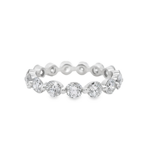 LKS Floating Round Brilliant-Cut Diamond Eternity Ring in Platinum