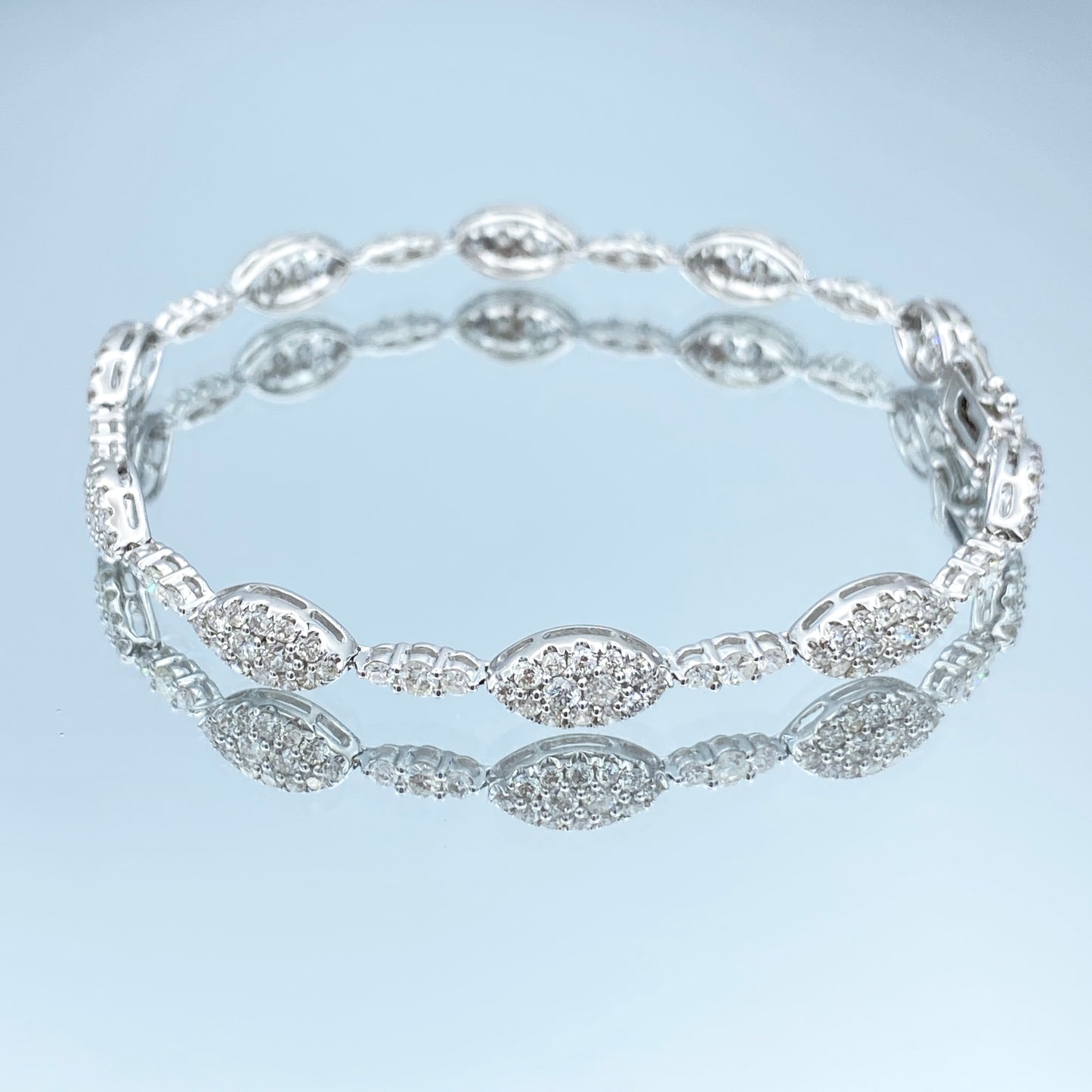 Pave Set Diamond Bracelet in 18K White Gold - L and L Jewelry