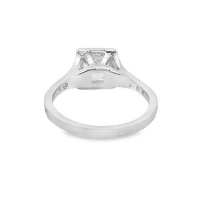 Split Shank Radiant-Cut Diamond Engagement Ring in 14K White Gold