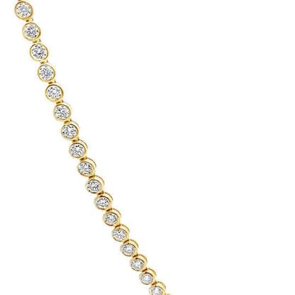 Round-Cut Diamond Bezel Tennis Necklace in 14K Gold
