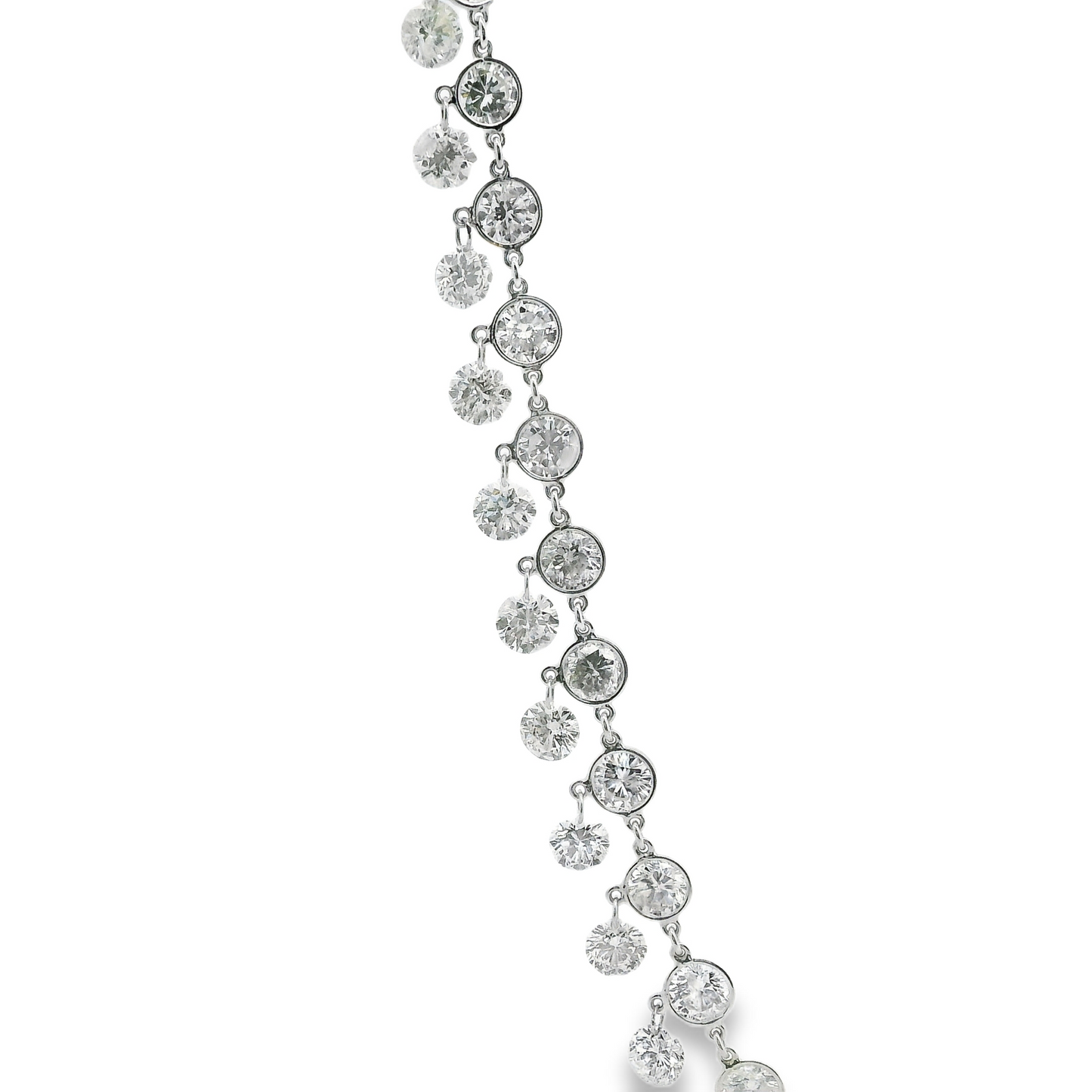 Single Layer Bezel Set and Floating Diamond Necklace
