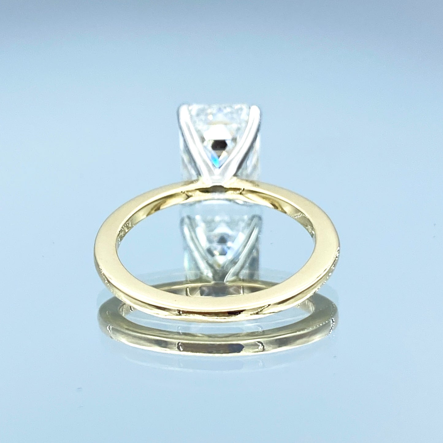 Solitaire Emerald-Cut Diamond Engagement Ring in 14K Yellow Gold - L and L Jewelry