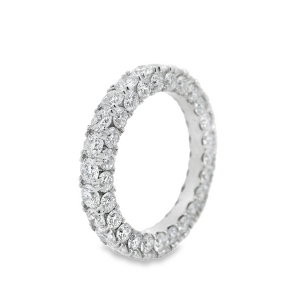 Three Sided Round-Cut Diamond Eternity Ring in Platinum