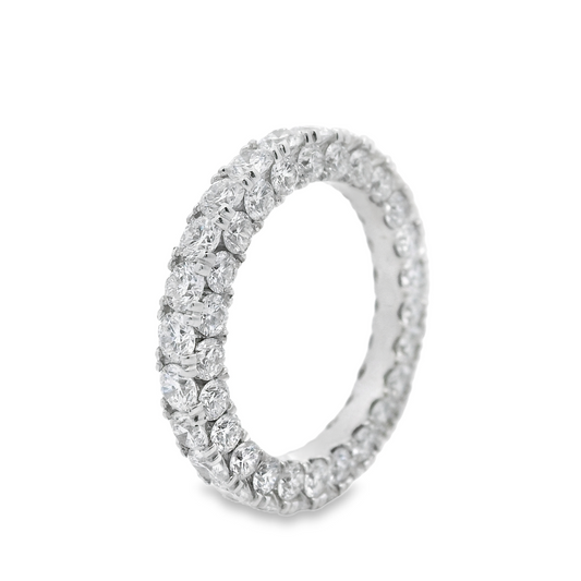 Three Sided Round-Cut Diamond Eternity Ring in Platinum