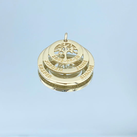 Engraved Gold  Pendant in 14K Yellow Gold - L and L Jewelry