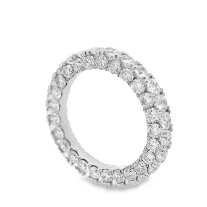 Three Sided Round-Cut Diamond Eternity Ring in Platinum