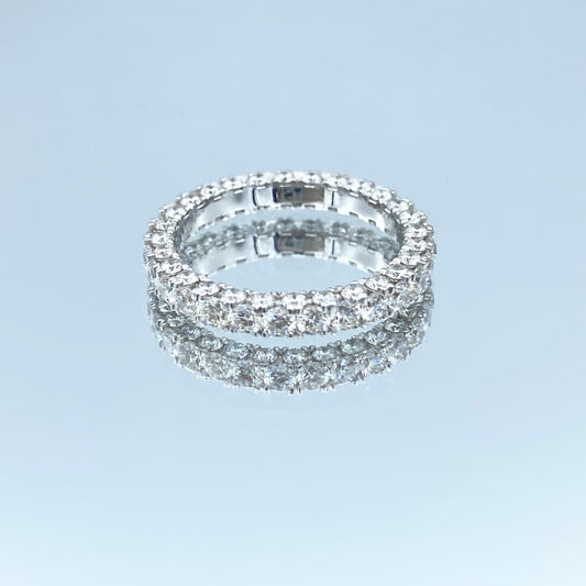 Three Sided Diamond Eternity Ring in Platinum - L and L Jewelry