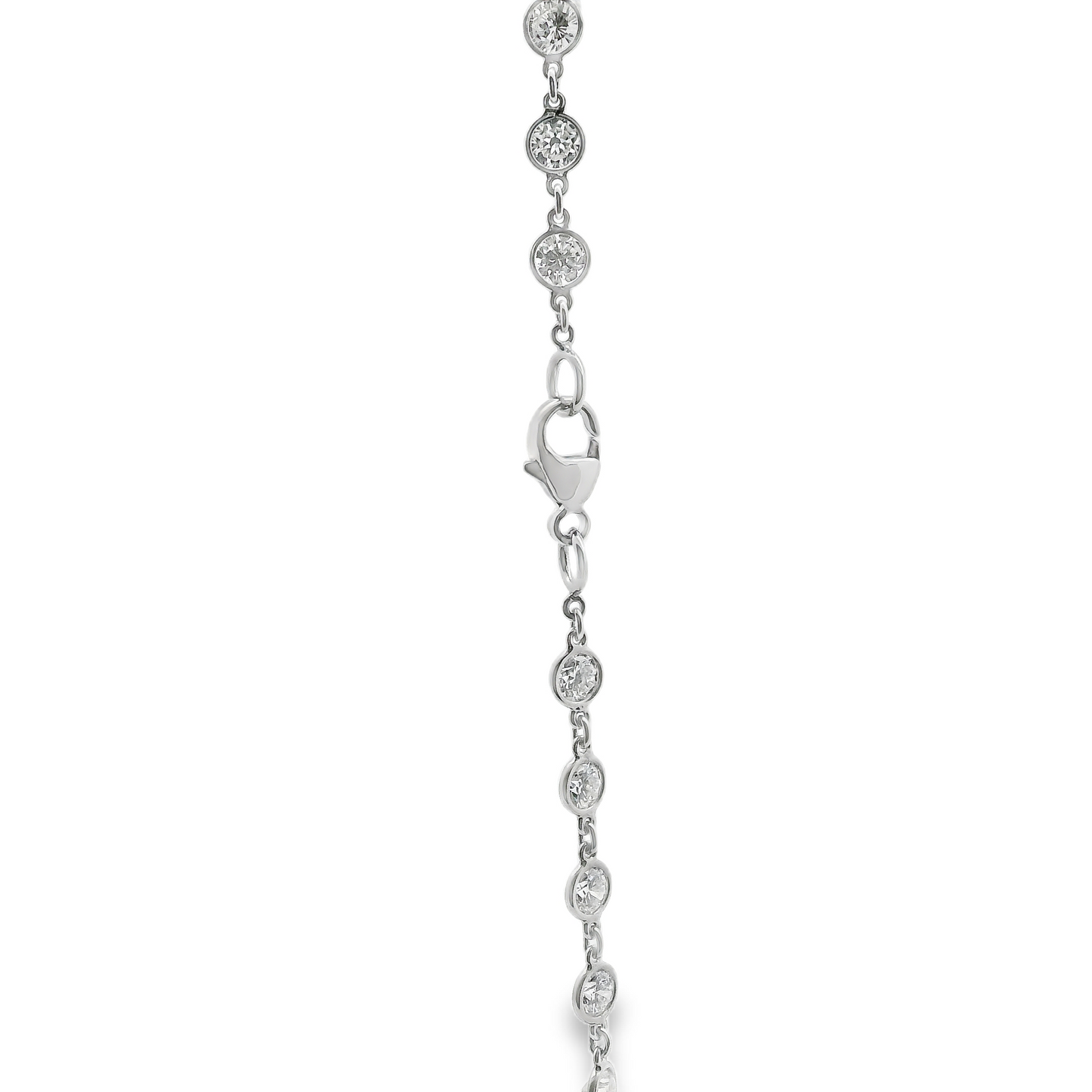 Multi Row Bezel and Floating Diamond Necklace
