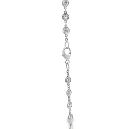 Multi Row Bezel and Floating Diamond Necklace