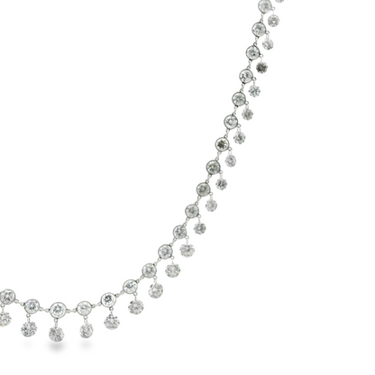 Single Layer Bezel Set and Floating Diamond Necklace