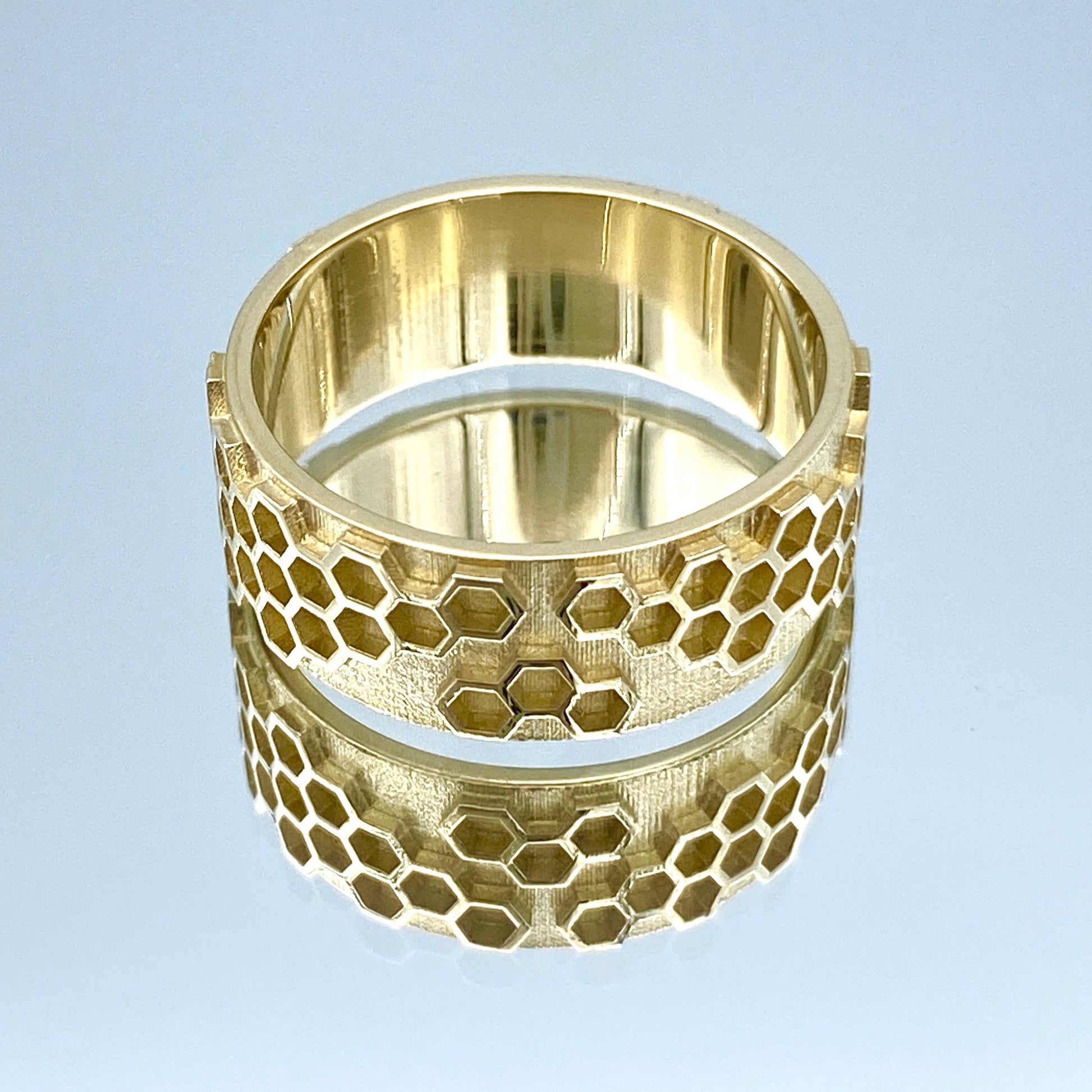 Men’s Honeycomb Wedding Band in 14K Yellow Gold - L and L Jewelry