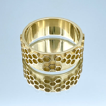 Men’s Honeycomb Wedding Band in 14K Yellow Gold - L and L Jewelry