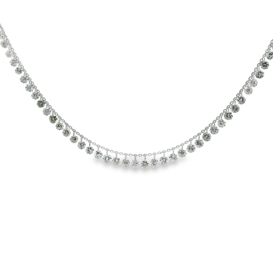 Single Layer Floating Diamond Necklace Chain