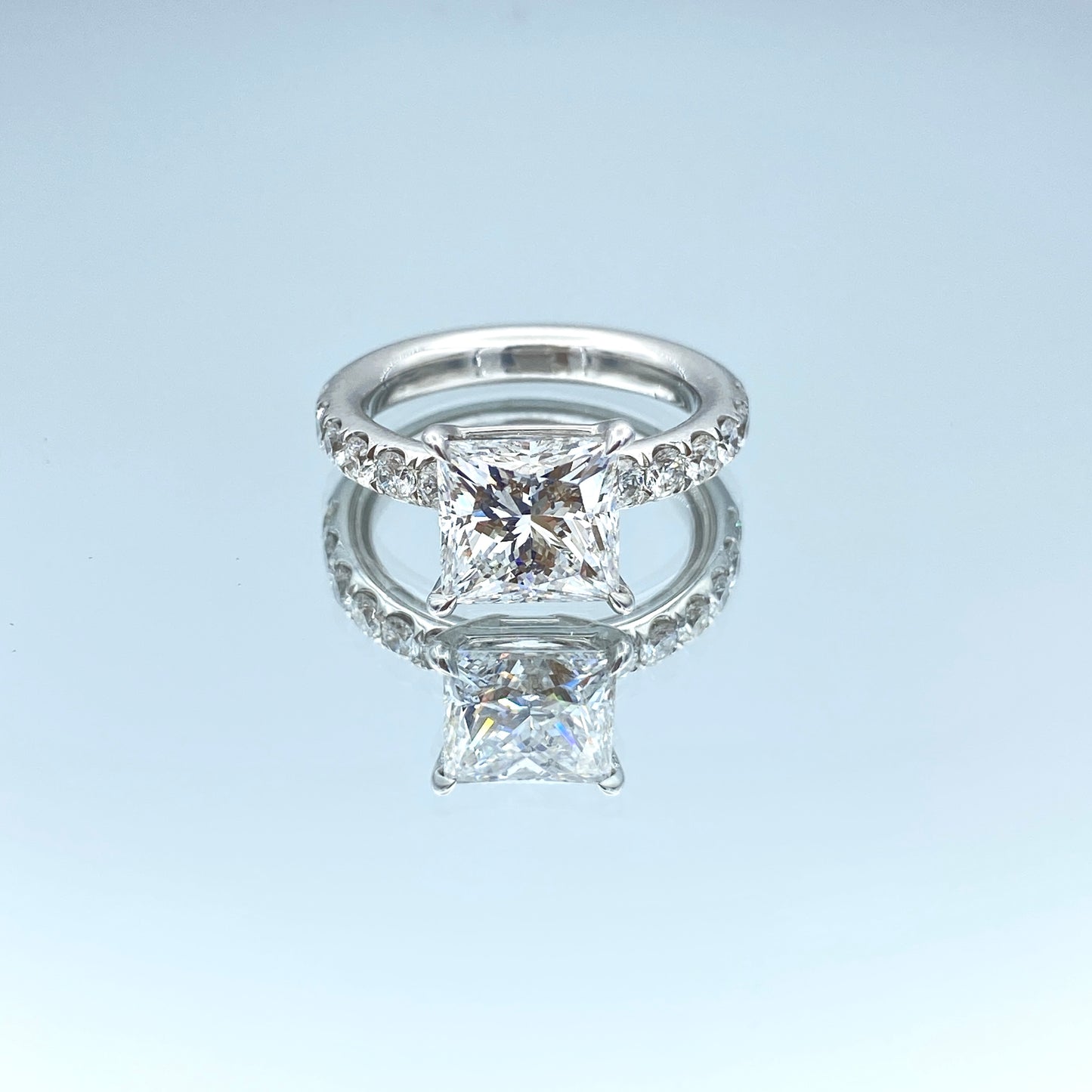 Princess-Cut Diamond Engagement Ring in Platinum - L and L Jewelry