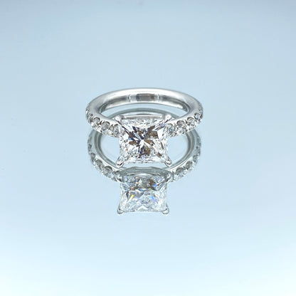 Princess-Cut Diamond Engagement Ring in Platinum - L and L Jewelry