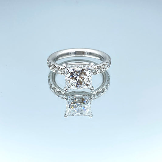 Princess-Cut Diamond Engagement Ring in Platinum - L and L Jewelry