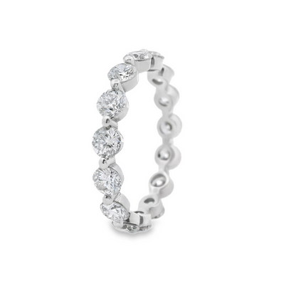 LKS Floating Round Brilliant-Cut Diamond Eternity Ring in Platinum
