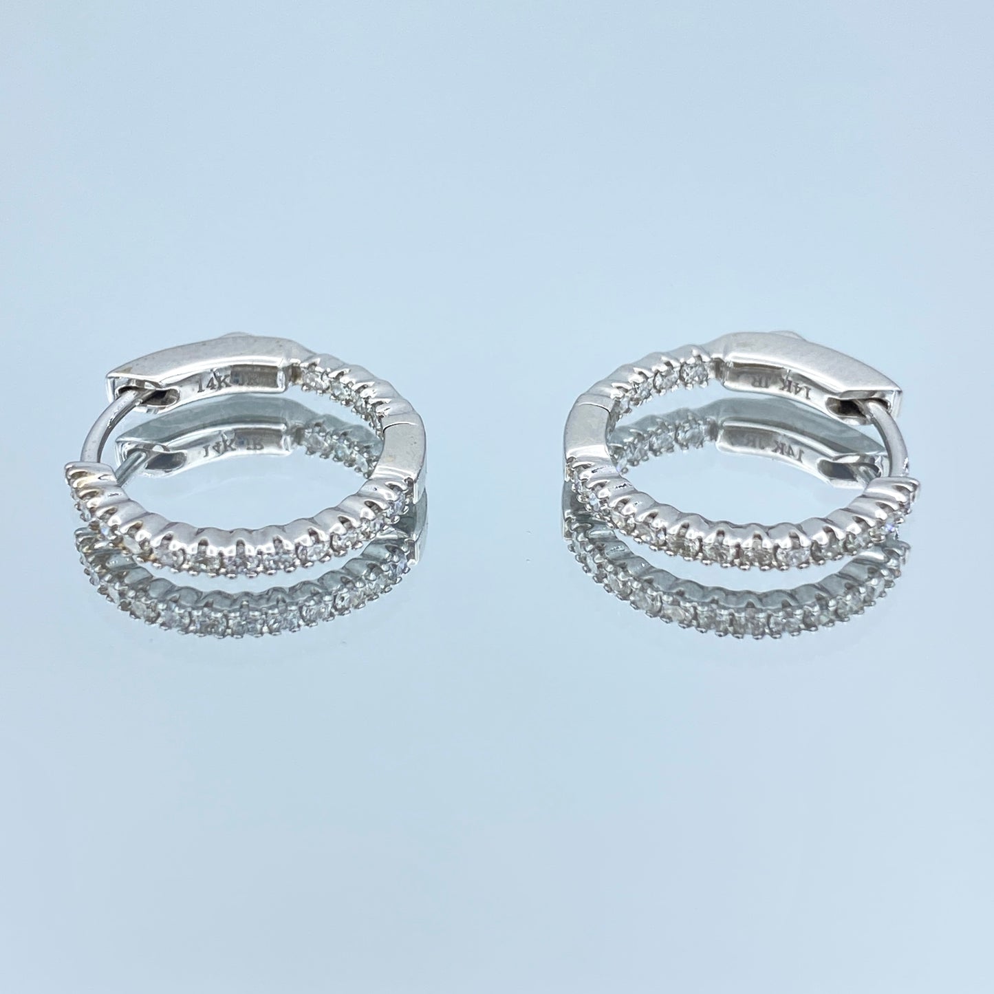 Inside-Out Diamond Hoop Earrings in 14K White Gold - L and L Jewelry
