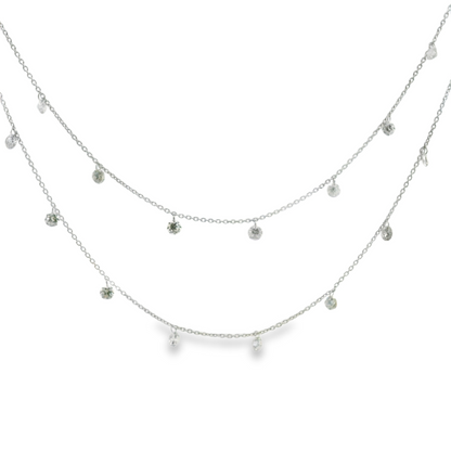 Multi Row Floating Diamond Necklace