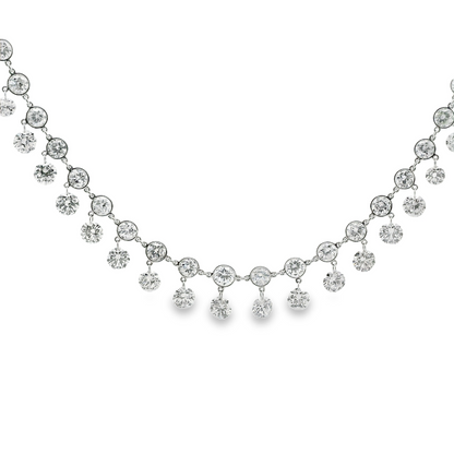 Single Layer Bezel Set and Floating Diamond Necklace