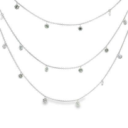 Multi Row Floating Diamond Necklace