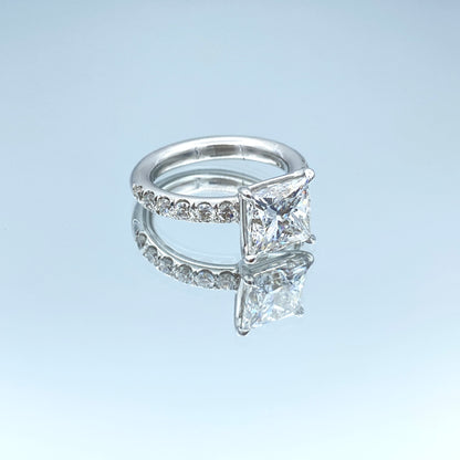 Princess-Cut Diamond Engagement Ring in Platinum - L and L Jewelry