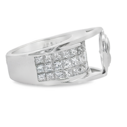 Unique Marquise-Cut and Princess-Cut Diamond Engagement Ring in Platinum